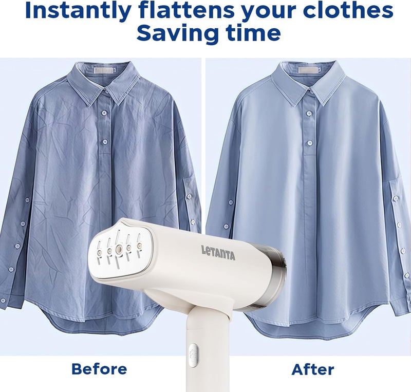 Letanta 2025 New Foldable Clothes Steamer Handheld, 1000W Travel Garment Steamer Iron for Clothes with 150ml Tank for Home, Office and Travel - Image 4